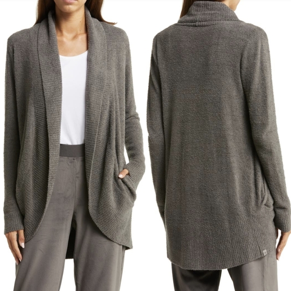 Barefoot Dreams Circle Cardigan CozyChic Lite Shawl Collar Soft Camel L/XL NWT - Picture 2 of 13